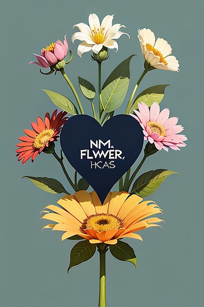 Bloemen Tekst Reclame Poster Propaganda Cover Ontwerp Banner Wallpaper Achtergrond Illustratie