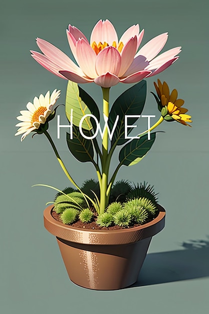 Bloemen Tekst Reclame Poster Propaganda Cover Ontwerp Banner Wallpaper Achtergrond Illustratie