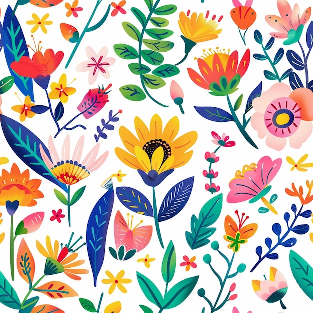 Bloemen Voorjaarspatronen Bloemen Bloesems Bladeren Botanische Tuin