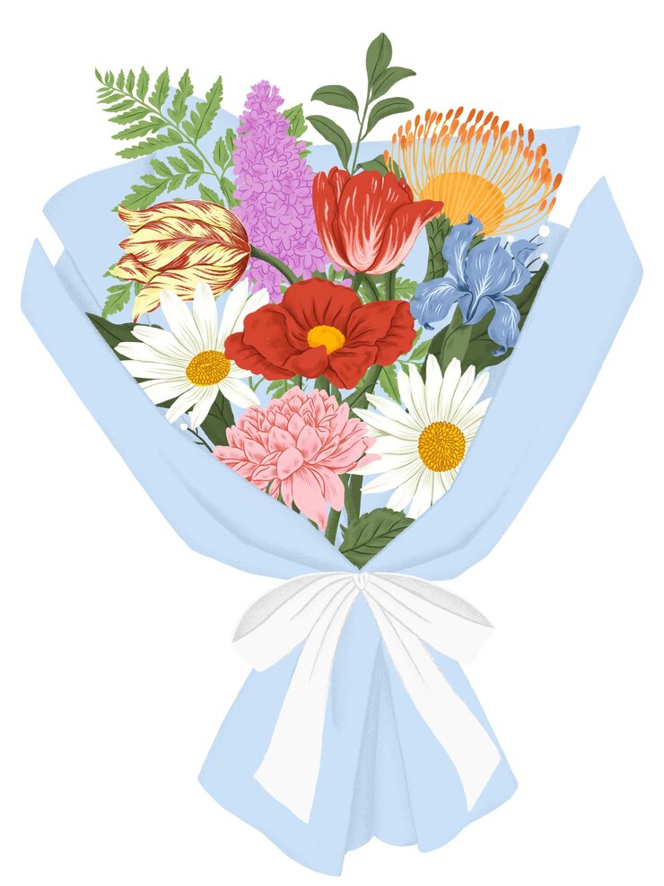 Foto bloemenboeket png geschenk sticker doorzichtige achtergrond