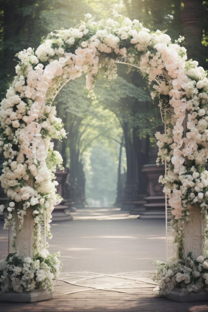 Foto bloemenboog van de bruiloft