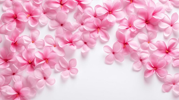 Bloemencompositiepatroon gemaakt van roze bloemen