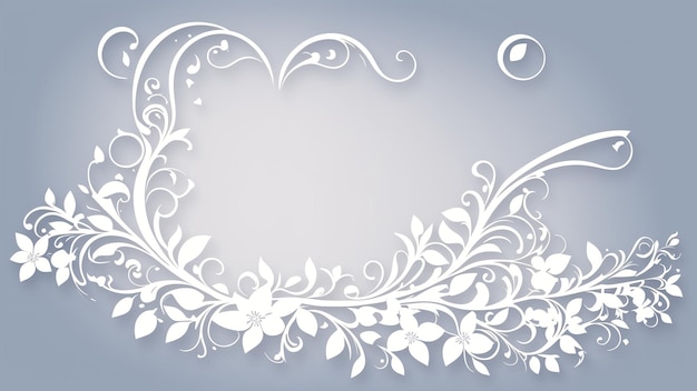 Foto bloemenframe met witte bloemen en bladeren op blauwe achtergrond