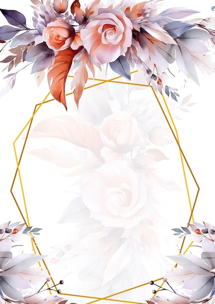 Bloemige bruiloft uitnodigingskaart set sjabloon ontwerp roze aquarel versierd met magnolia liliiflora bloemen op wit