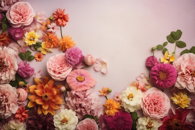 Bloemkleur lente pioenrozen valentijn pastel aquarel romantische achtergrond ontwerp bloesem Generatieve AI