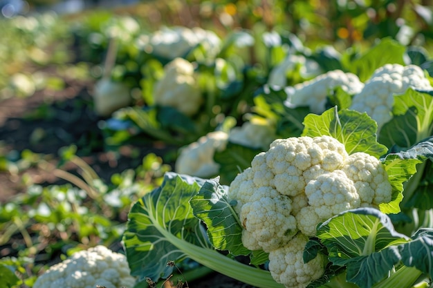 Bloemkool oogst in de tuin