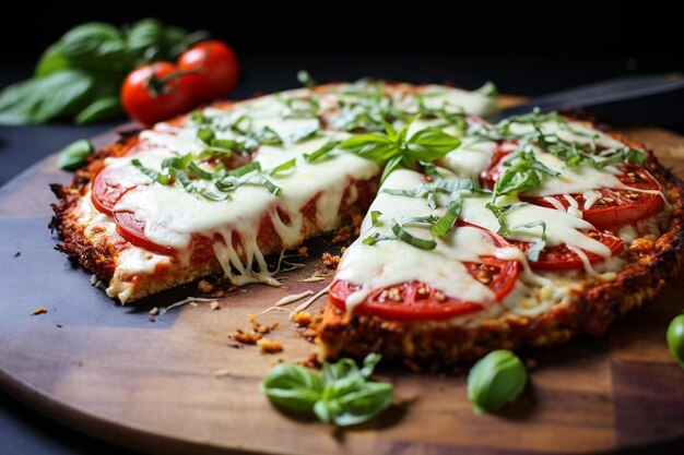 Bloemkoolkorst Margherita Pizza met vers