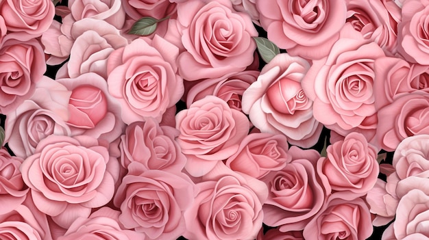 Bloemmotief met diep pink_roses Vector