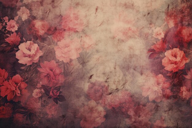 Bloesems van het verleden Vintage Grunge Floral Background Texture AR 32