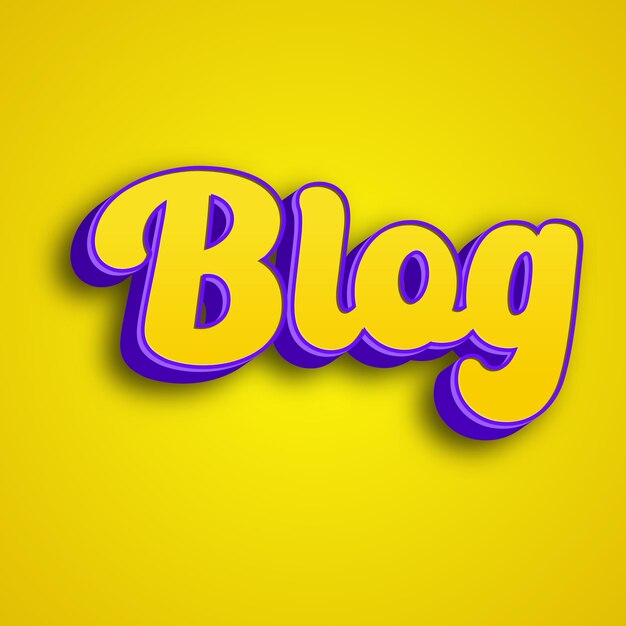 Blog typography 3d design yellow pink white background photo jpg