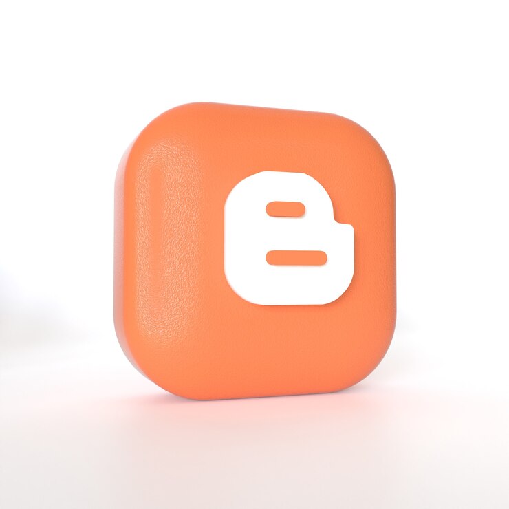 Foto blogger-toepassingslogo met 3d-rendering