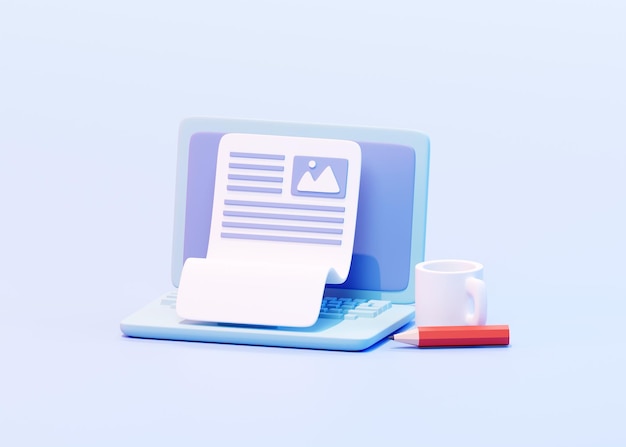 Blogging concept. 3d illustration