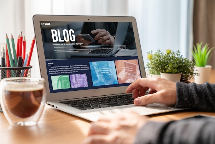 Photo blogging concept web blog social media information network snugly