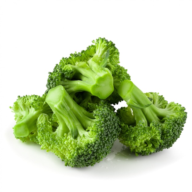 Blok Kerry of Broccoli gezonde verse groente voor koken geïsoleerd op wit