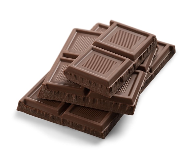 Blokjes donkere chocolade