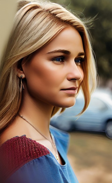 blond girl profile