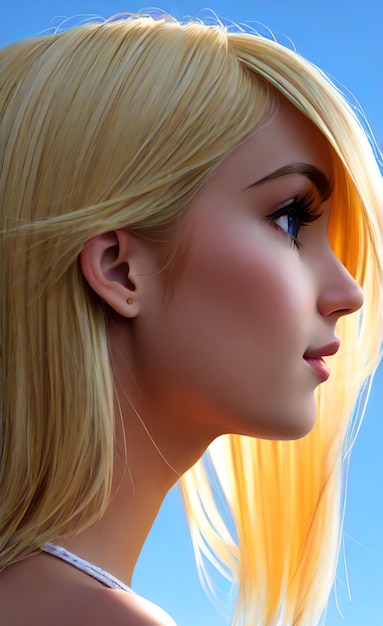 blond girl profile