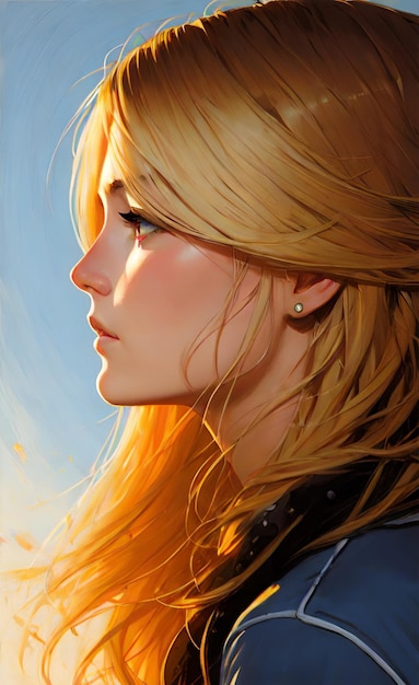 blond girl profile