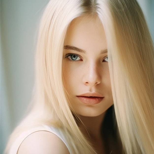 Blond hair beautiful model Illustration AI GenerativexA