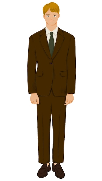 금발 사업가 png 스티커 캐릭터 일러스트 투명한 배경