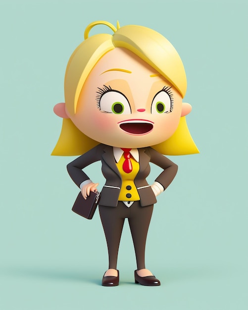 Blonde cute businesswoman smiling AI Generated