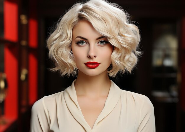 Photo blonde elegance captivating beauty in raw and edgy quadratura a mesmerizing 8k advertising photog