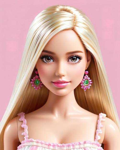 Photo blonde hair beautiful doll