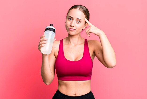 Blonde pretty young caucasian woman fitness concept