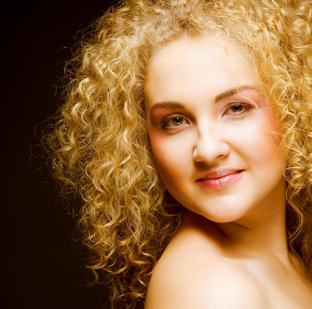 Blonde with curly hair