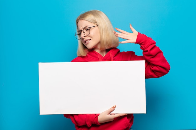 Blonde woman feeling stressed