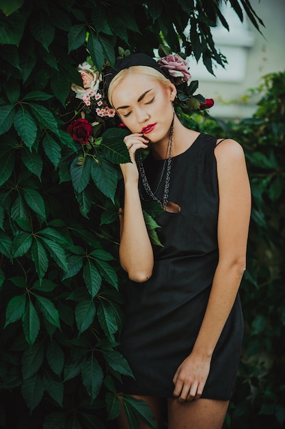 blonde woman posing