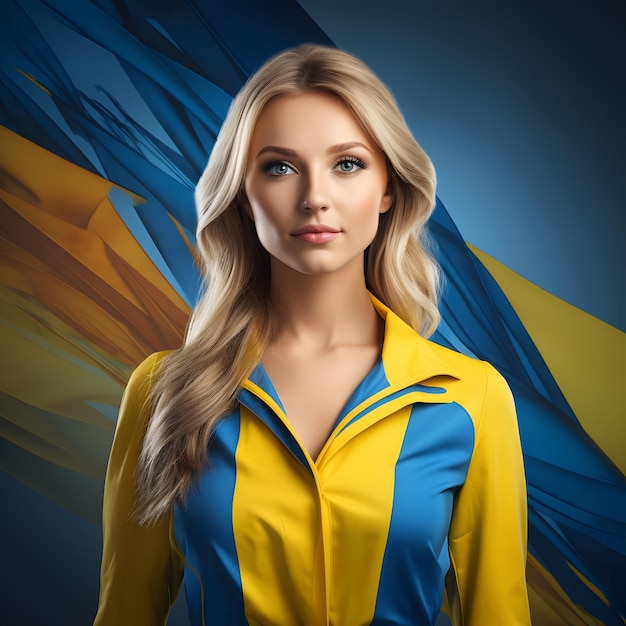 Blonde woman support Ukraine