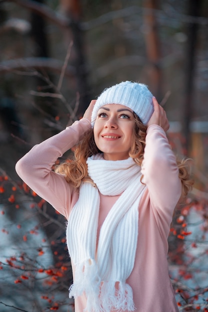 Blonde woman wearing winter clothes