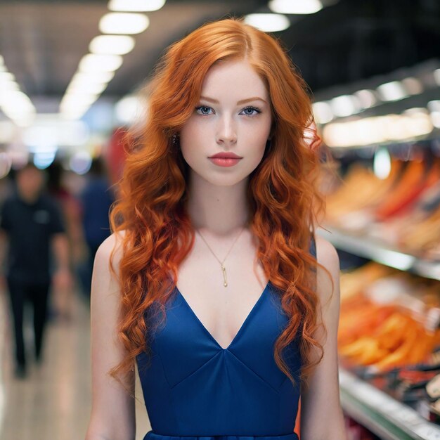 Foto una donna bionda con i capelli ricci si mostra