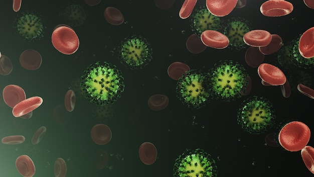 Cellule del sangue e cellule del coronavirus