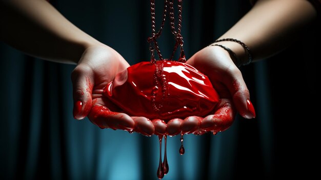 Blood donation symbol with hand and blood bag