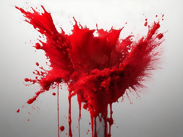 Blood dripping on white background