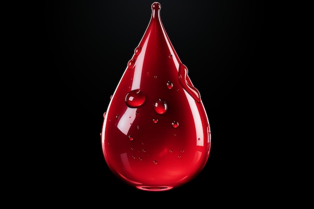 Foto goccia di sangue isolata su uno sfondo trasparente ai