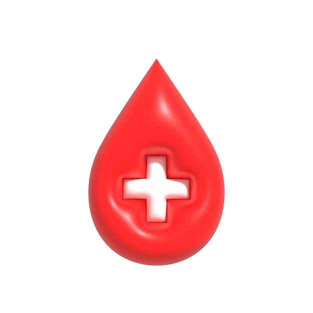 Blood drop symbol World blood donor day Blood Donation and Saving life 3D rendering