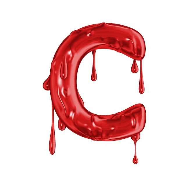 Blood font halloween horror letter C