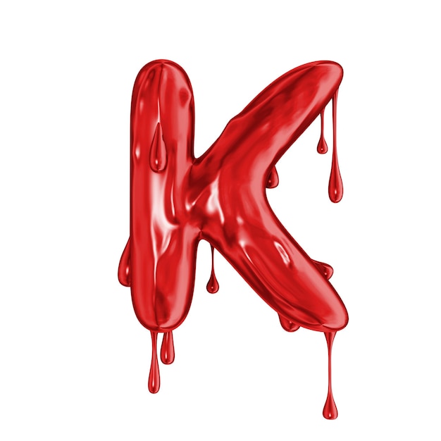 Blood font halloween horror letter K