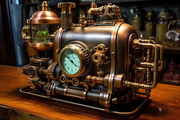 Foto macchina del cuore del sangue steampunk illustrazione ai generativa