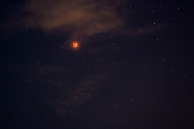 Blood moon concept of a red full moon against a black sky