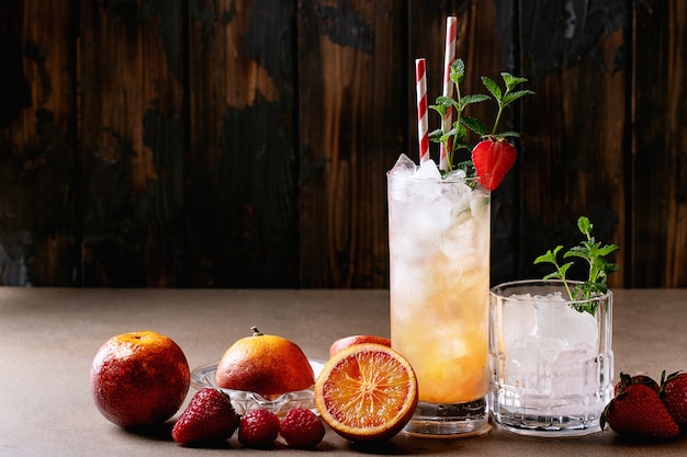 Blood orange cocktail with gin