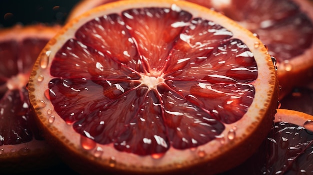 Blood orange fruit with drop of water Generated AI images