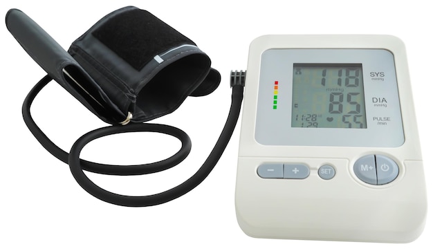 Foto primo piano dell'attrezzatura per il monitoraggio della pressione sanguigna