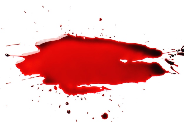 Photo blood splatter on white background graphic resource for design