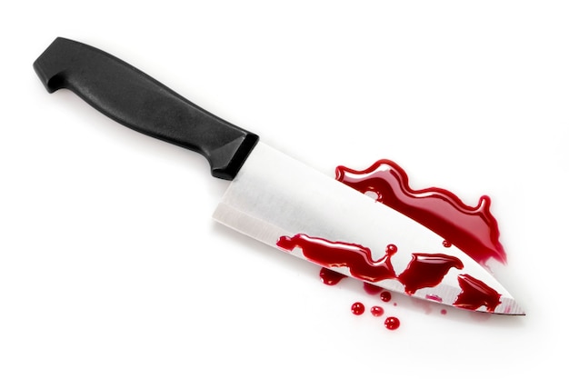 Blood splatter with kitchen knife