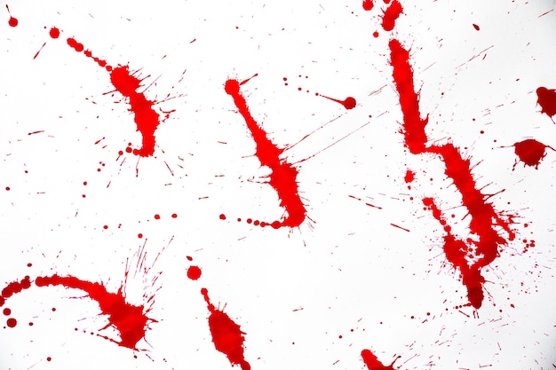 Blood splatters Red blots of watercolor Realistic bloody splatters for Halloween