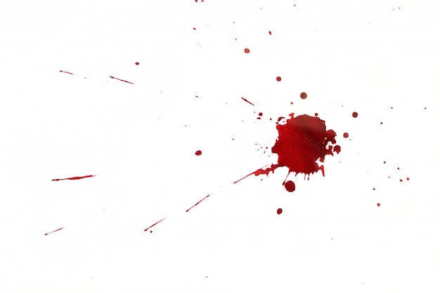 Blood splatters on white background.